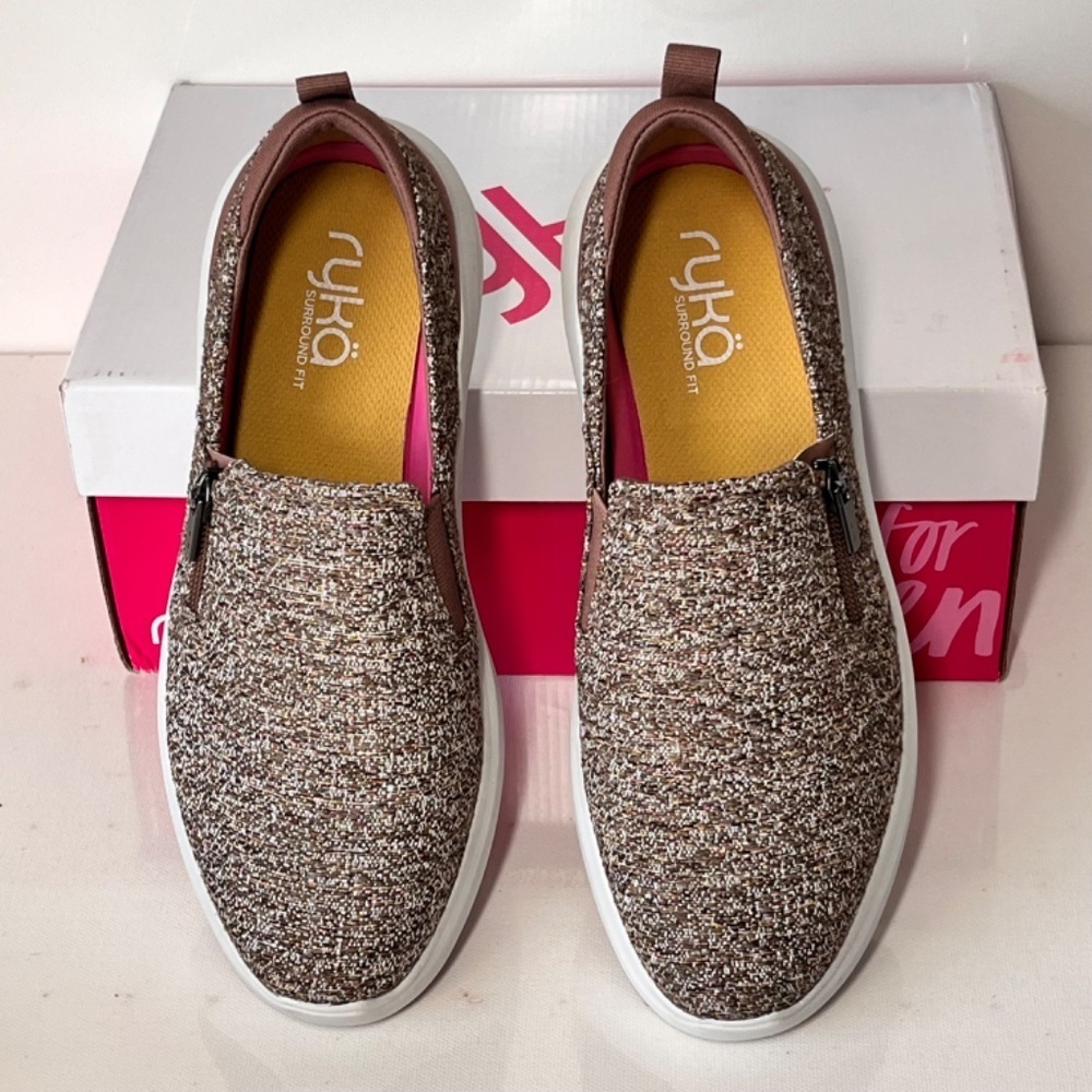 Ryka Ally Tweed Slip-On Shoes with Zip Detail - Picture 5 of 6